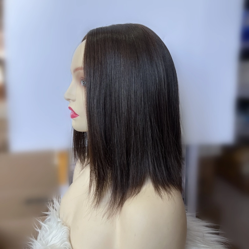 Luxury 4*4 silk base jewish wig #4 dark brwon color with breathable open weft YR0057